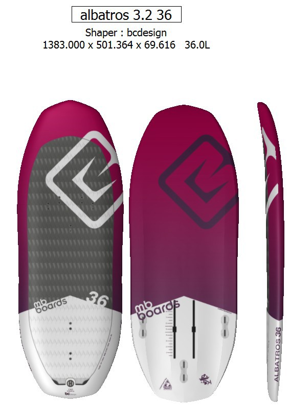 MB Boards Wing Foil Board Albatros 3.2 - Balz Müller inklusive Boardbag 
